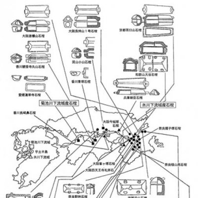 海を渡った熊本の石棺　説明地図画像