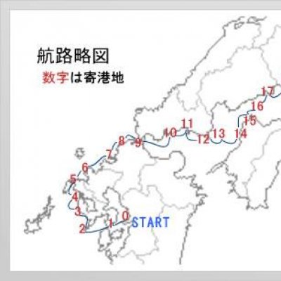 航路略図（数字は寄港地）