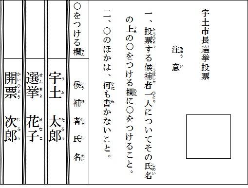 記号式投票用紙