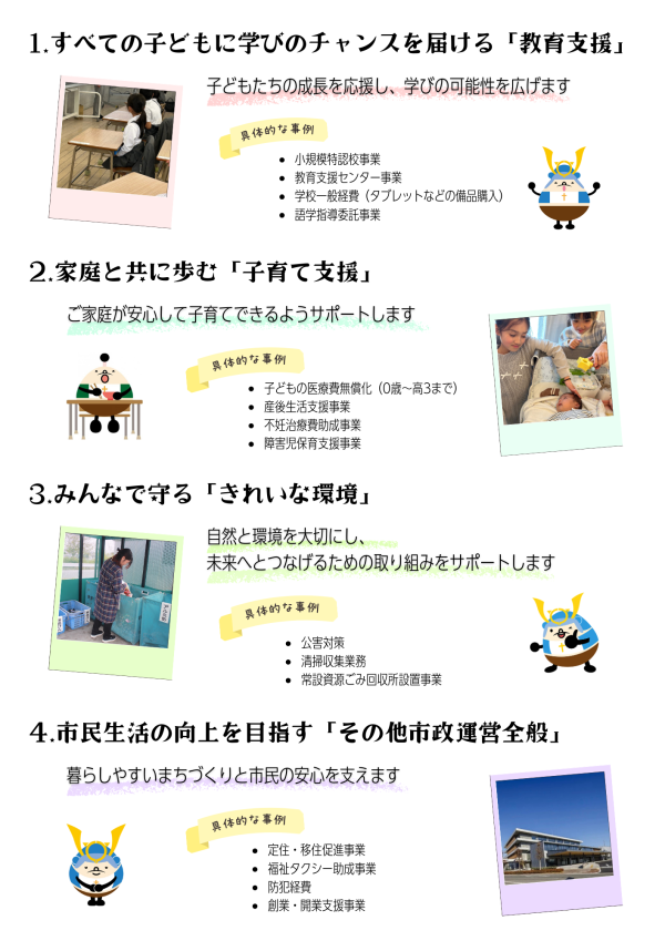 ふるさと納税4つの使い道の画像