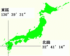 宇土市の位置を示す日本地図の画像