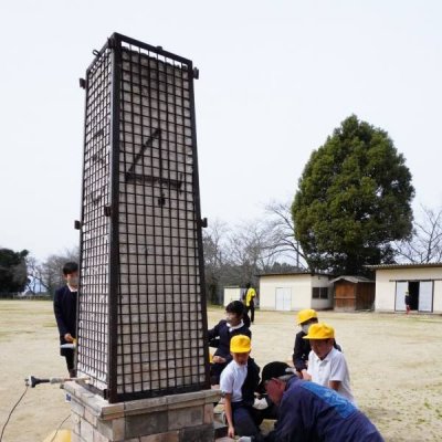 窯の準備中