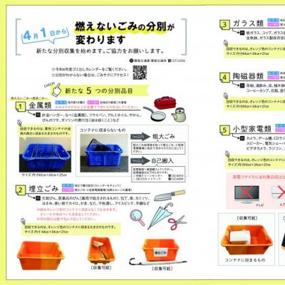 4月１日から燃えないごみの分別が変わります