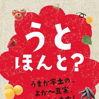 宇土の食の紹介冊子「うと　ほんと?-うまか宇土の,よか～真実,お教えします!-」の画像です