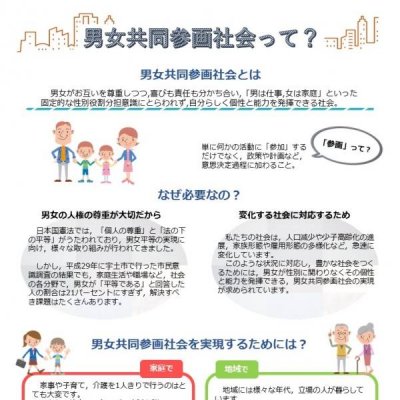 男女共同参画啓発チラシ　表の画像