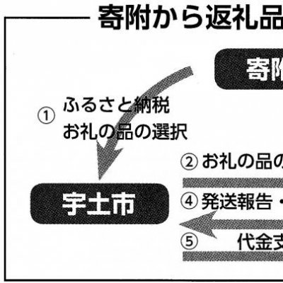 寄附から返礼品送付までの流れの説明画像です